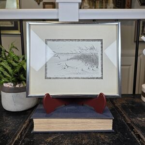 Vintage Joe Koch (Jo Ko) "Sand Castle" Beach Print | Framed Black & White Sketch